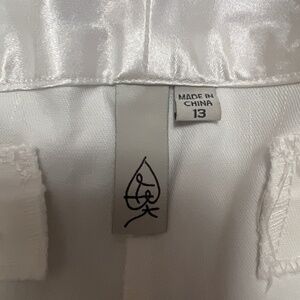 Off white lined Cotton polyester 2% spandex pants